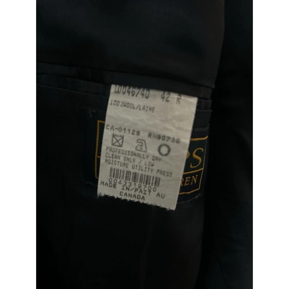 navy blue RALPH LAUREN‎ CHAPS gold buttons blazer suit jacket sport coat 42 R